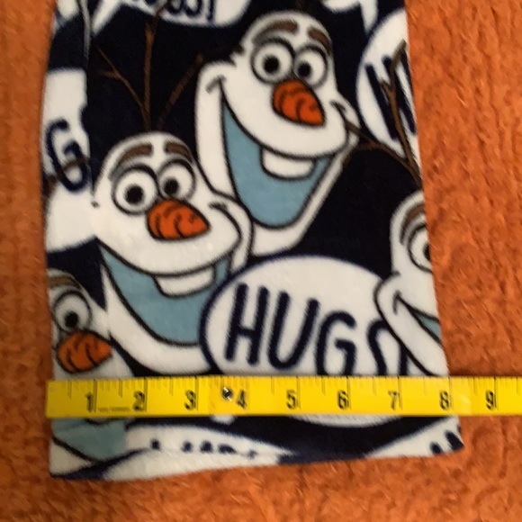 DISNEY Olaf Snowman Small PJ Bottoms Jammie Pants with ribbon tie at waist - Picture 13 of 15